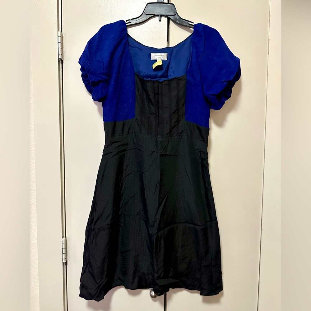 Moulinette Souers Silk Blue and Black Dress